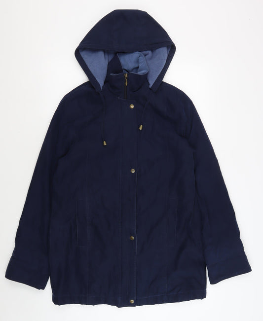 EWM Blue Hooded Parka Women's Jacket Size 10