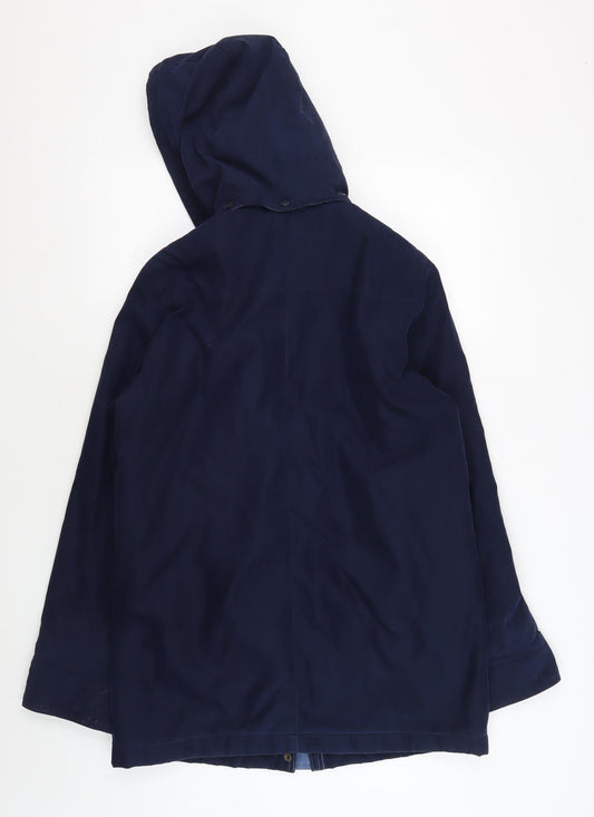 EWM Blue Hooded Parka Women's Jacket Size 10