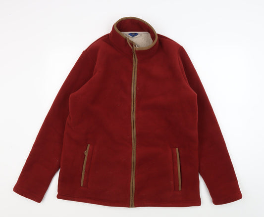 Cotton Traders Women's Red Fleece Zip Jacket M