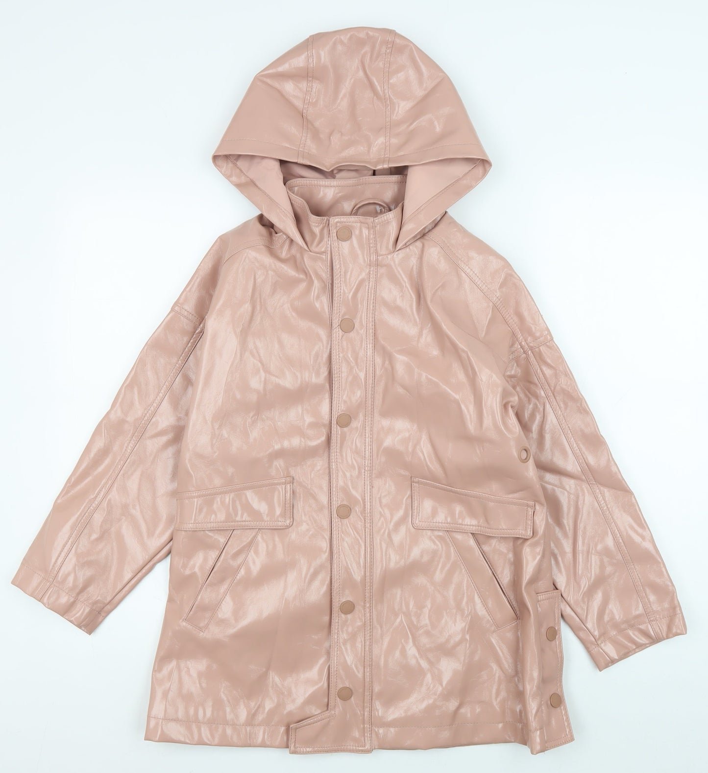 Zara Girls Pink Hooded Rain Coat Size 10 Years
