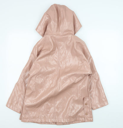 Zara Girls Pink Hooded Rain Coat Size 10 Years
