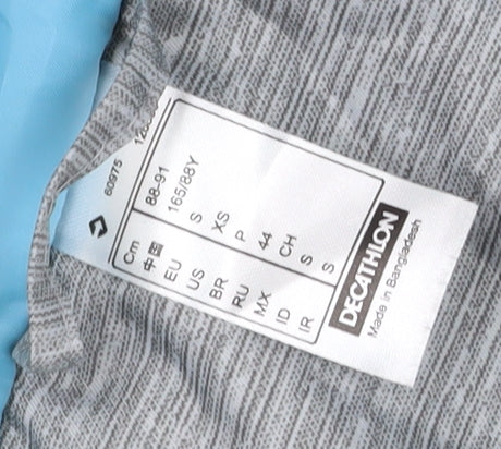 Womens UK Size S DECATHLON Grey Puffer Jacket Jacket