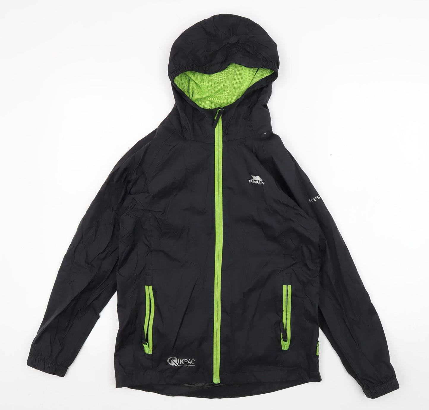 Trespass Boys Black Windbreaker Jacket, Size 9-10