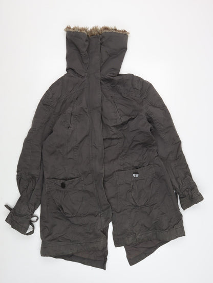 Womens UK Size 16 Dorothy Perkins Grey Parka Coat