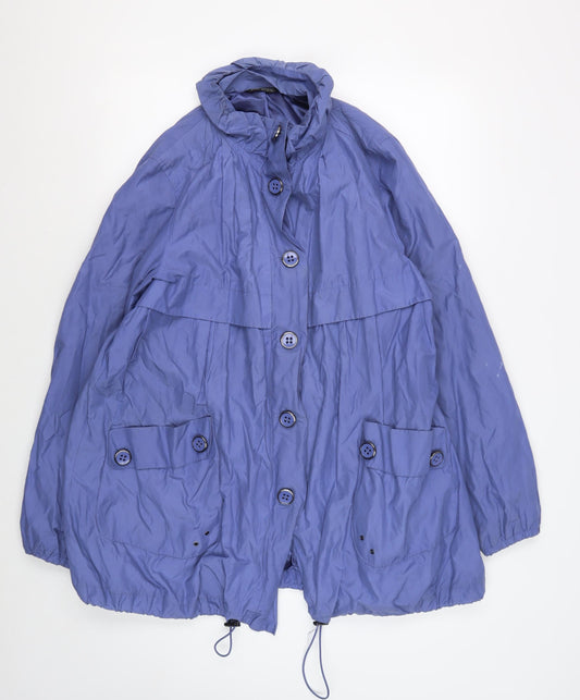 Womens UK Size 14 Marks and Spencer Blue Rain Coat