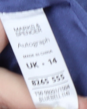 Womens UK Size 14 Marks and Spencer Blue Rain Coat