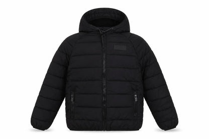 Front view of Sonneti boys’ black puffer jacket - 10-12 years