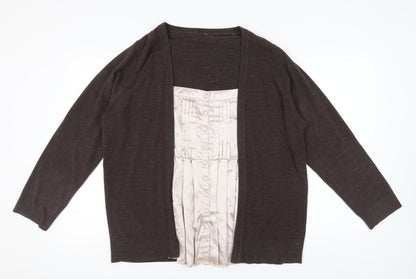 Evans Women's Brown Plus Size Cardigan