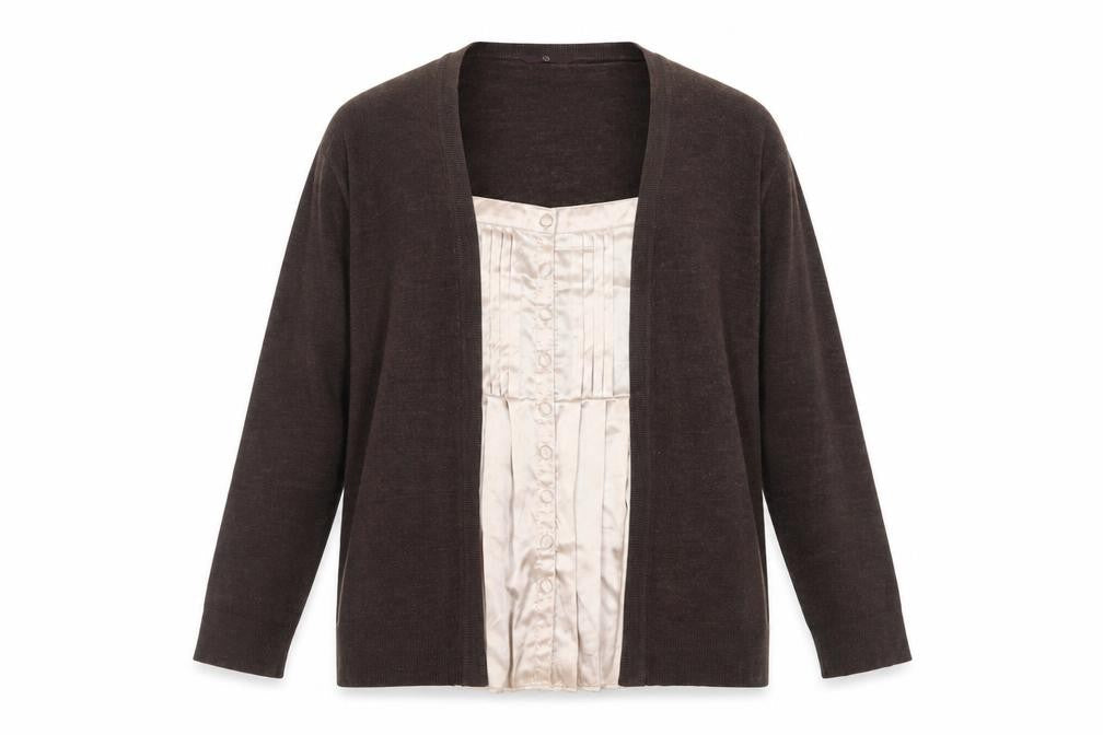 Womens UK Size 22/24 Evans Brown Cardigan Jumper