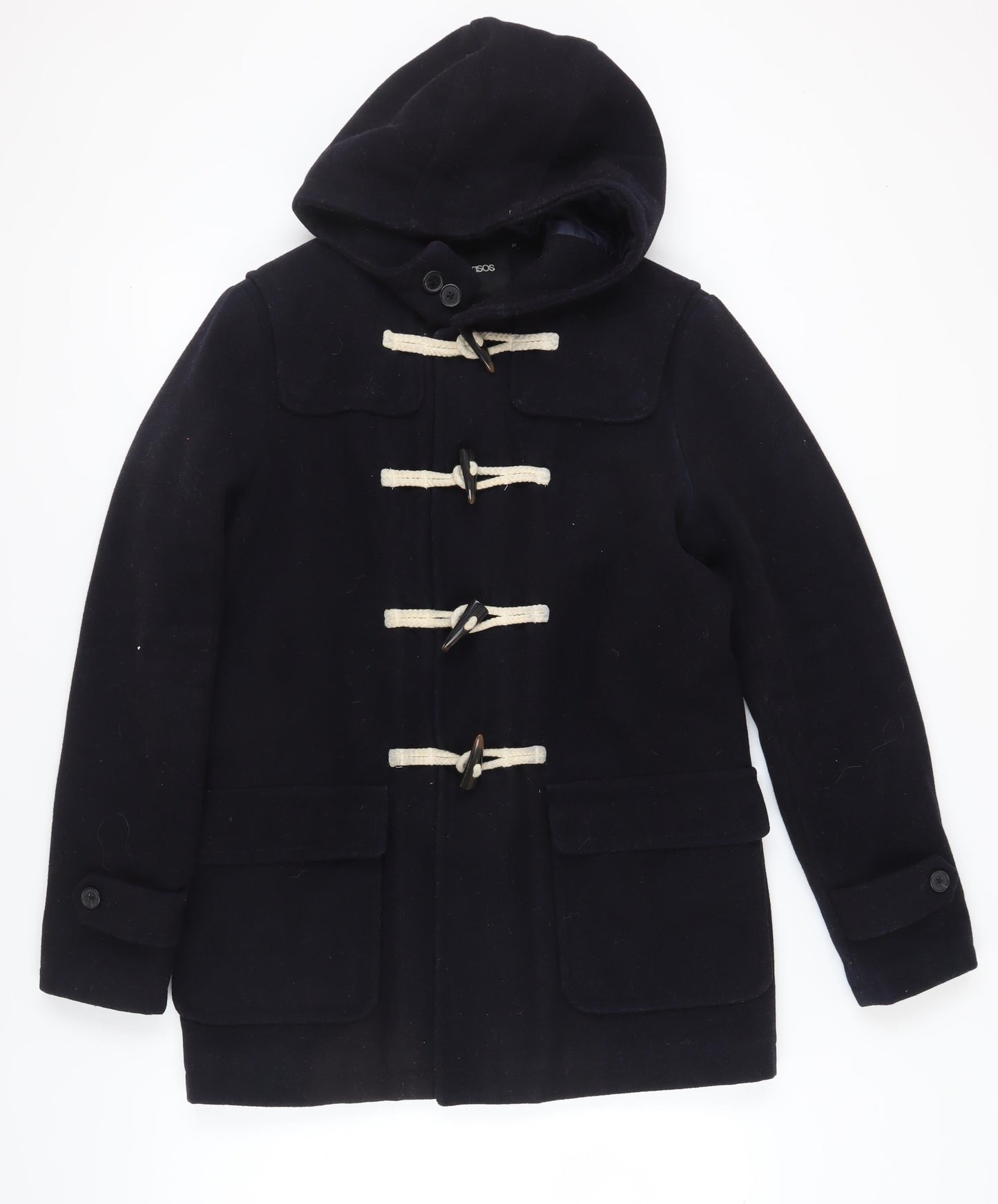 Unisex Adults UK Size M ASOS Black Duffle Coat