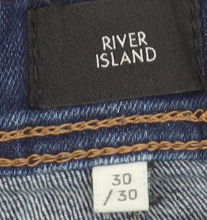 Mens UK Size 30 River Island Slim Fit Skinny Blue Jeans