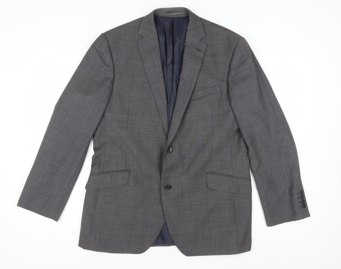 Austin Reed Men's Grey Single-Breasted Blazer 44R