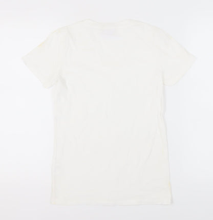 Womens UK Size 12 Lee Cooper White Basic T-Shirt