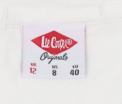 Womens UK Size 12 Lee Cooper White Basic T-Shirt