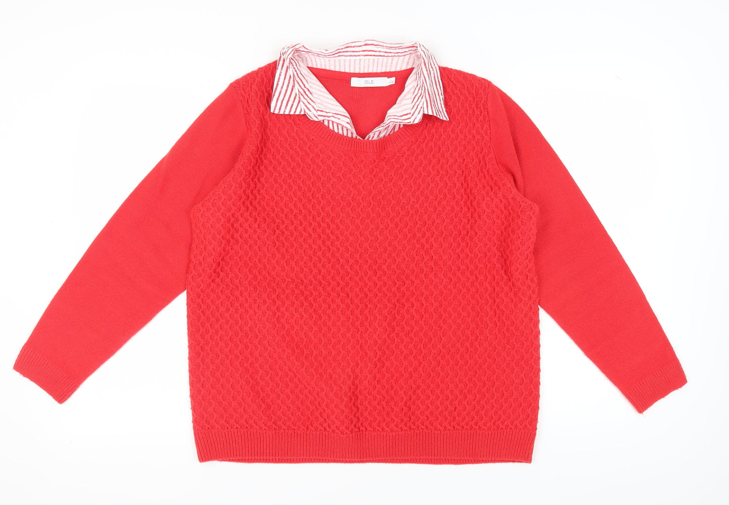Womens UK Size L Isle Red Jumper Jumper