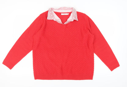 Womens UK Size L Isle Red Jumper Jumper