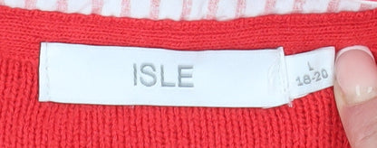 Womens UK Size L Isle Red Jumper Jumper