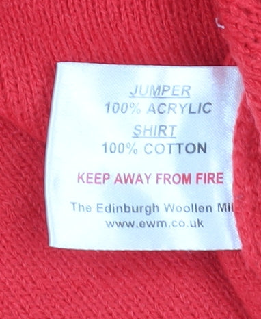 Womens UK Size L Isle Red Jumper Jumper