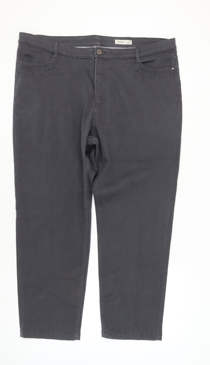 Marks & Spencer Women's Grey Straight Jeans, Size 24
