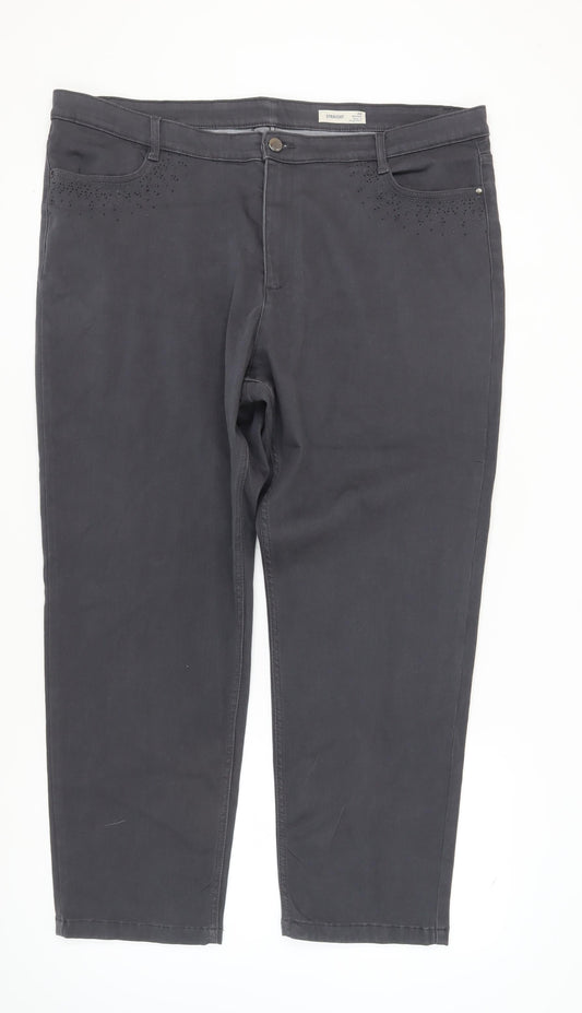 Marks & Spencer Women's Grey Straight Jeans, Size 24