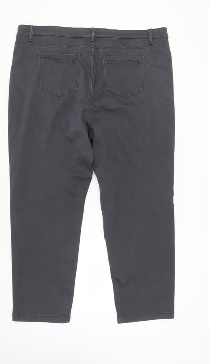 Marks & Spencer Women's Grey Straight Jeans, Size 24