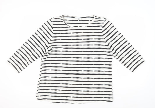 Lakeland Women's Black Striped T-Shirt, Size 18