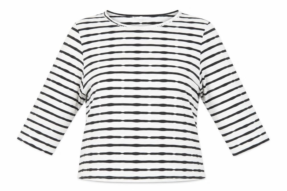 Lakeland Women's Black Striped T-Shirt, Size 18