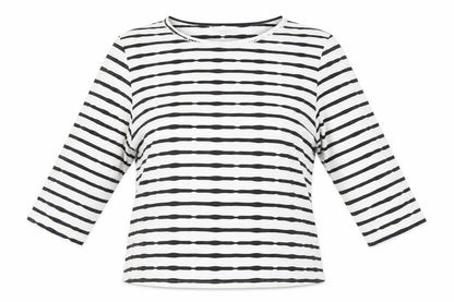 Lakeland Women's Black Striped T-Shirt, Size 18