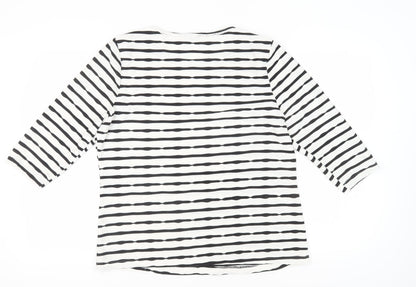 Lakeland Women's Black Striped T-Shirt, Size 18