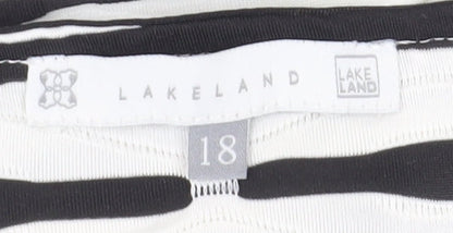 Lakeland Women's Black Striped T-Shirt, Size 18