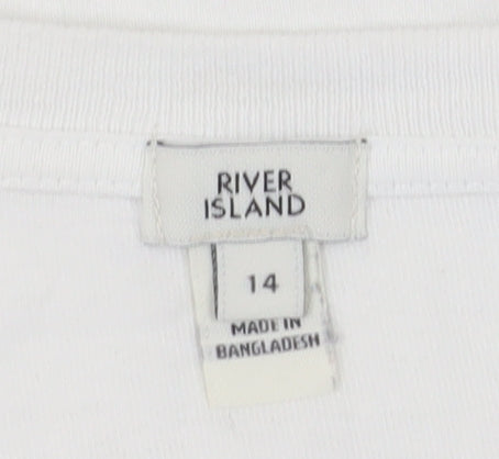 Womens UK Size 14 River Island White  T-Shirt