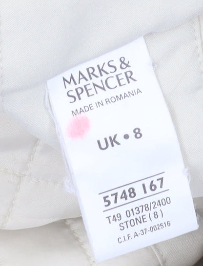 Womens UK Size 8 Marks and Spencer Beige Parka Coat