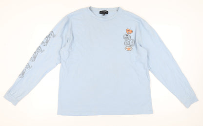 Womens UK Size 10 New Girl Order Blue Basic T-Shirt
