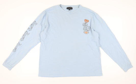 Womens UK Size 10 New Girl Order Blue Basic T-Shirt