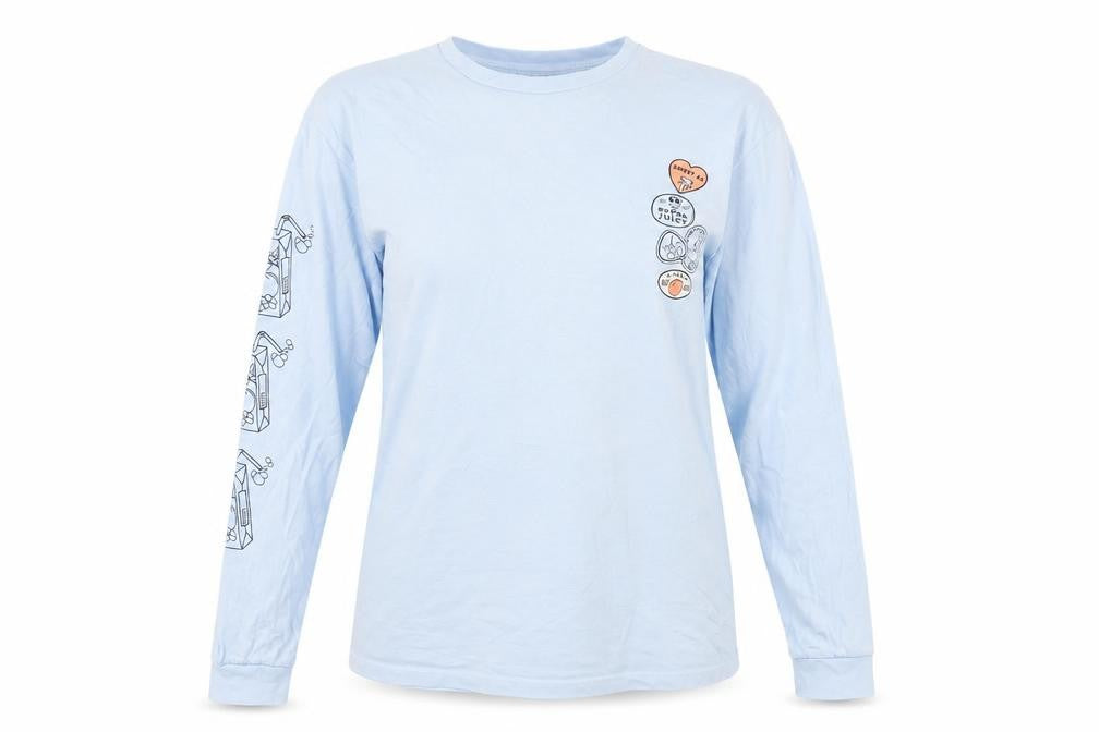 Womens UK Size 10 New Girl Order Blue Basic T-Shirt