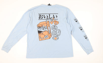 Womens UK Size 10 New Girl Order Blue Basic T-Shirt