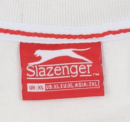 Slazenger Men's White XL Polo Shirt with Logo