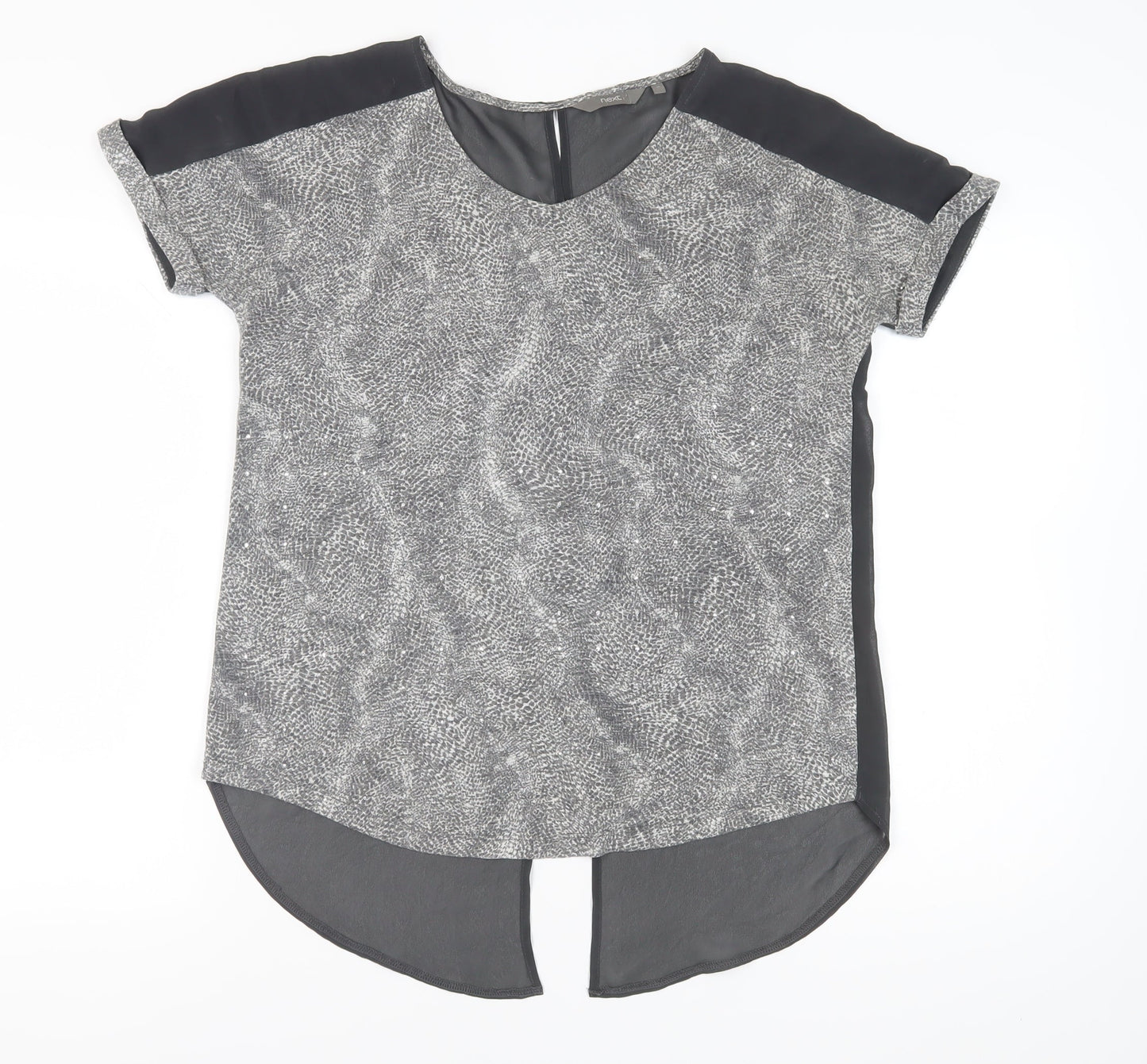 Womens UK Size 10 NEXT Grey Basic Blouse