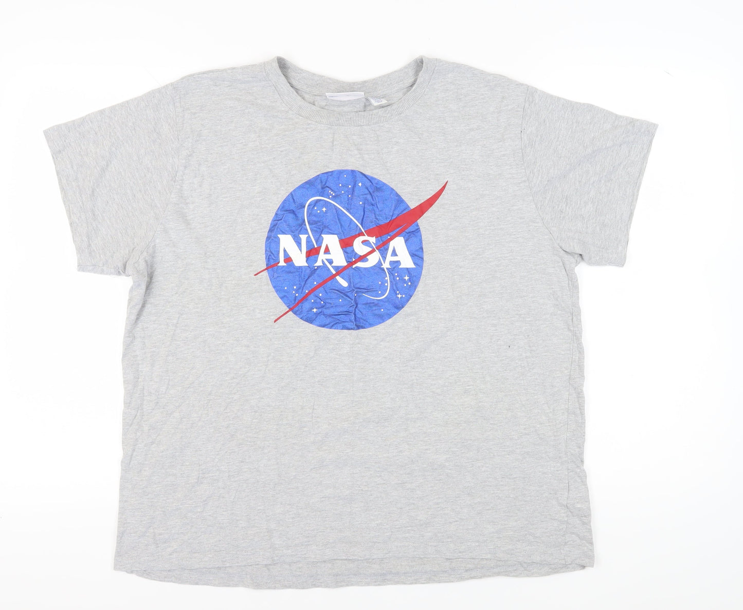 Unisex Adults UK Size XL NASA Grey Basic T-Shirt