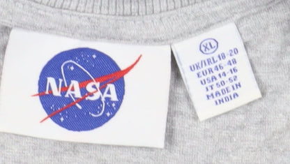 Unisex Adults UK Size XL NASA Grey Basic T-Shirt