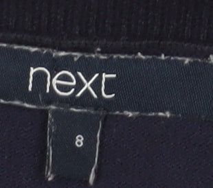 Next Women's Black Jumper Dress, Size 8, V-Neck, Knit, Pockets