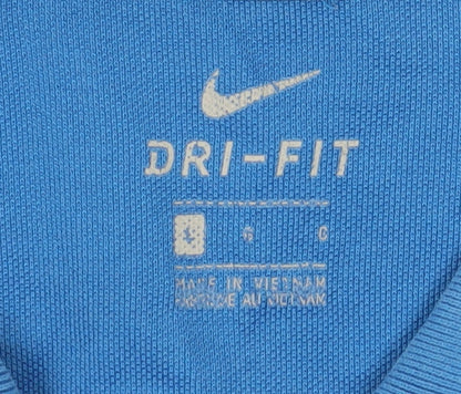 Nike Men's Blue Striped Polo Shirt - L, Golf Style