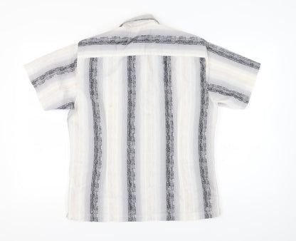 Lakeland Men's Multicoloured Striped Short Sleeve Shirt L
