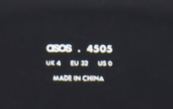 ASOS Women Black Cropped Long Sleeve Top UK 4