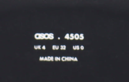 ASOS Women Black Cropped Long Sleeve Top UK 4