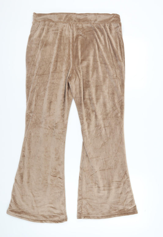 Disney Women’s Brown Flared Velour Trousers L