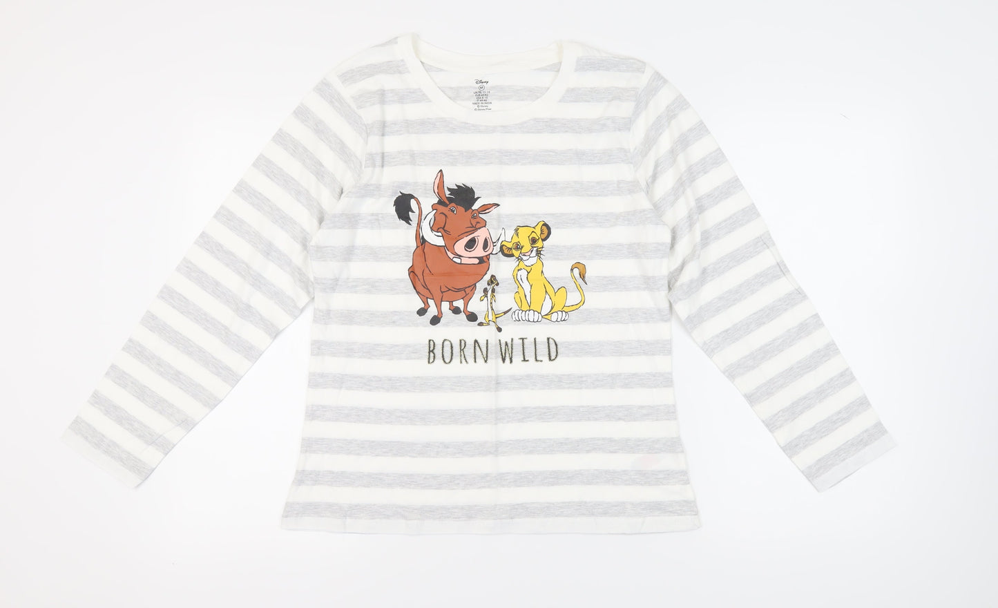 Disney Women's Lion King Nightshirt, Size 12-14, White Striped