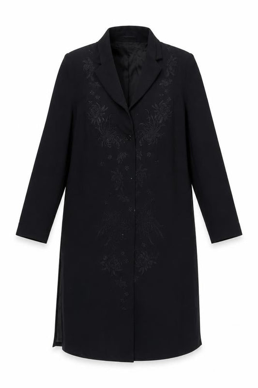 PLATINUM Women's Black Long Overcoat Size 16