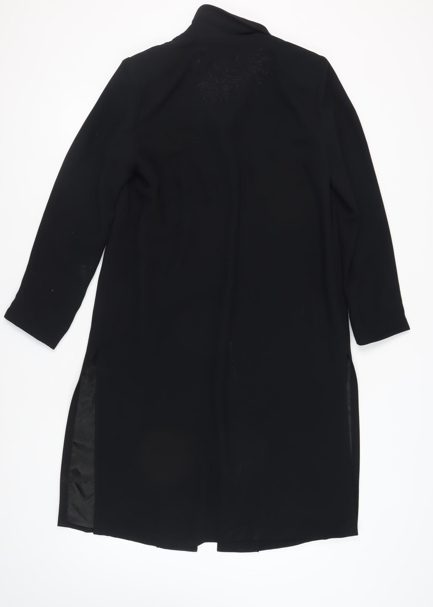 PLATINUM Women's Black Long Overcoat Size 16