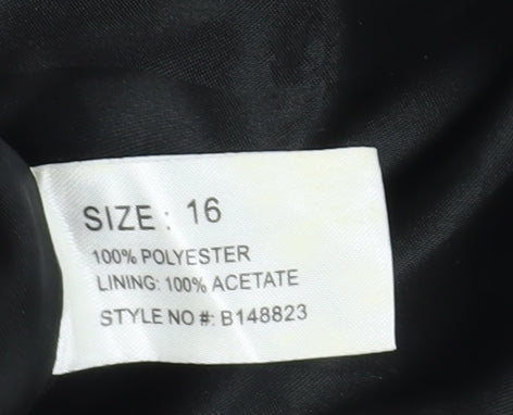 PLATINUM Women's Black Long Overcoat Size 16